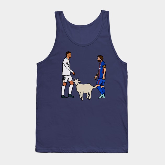 Ronaldo and Messi Goat drawing Tank Top by Soccer T’s